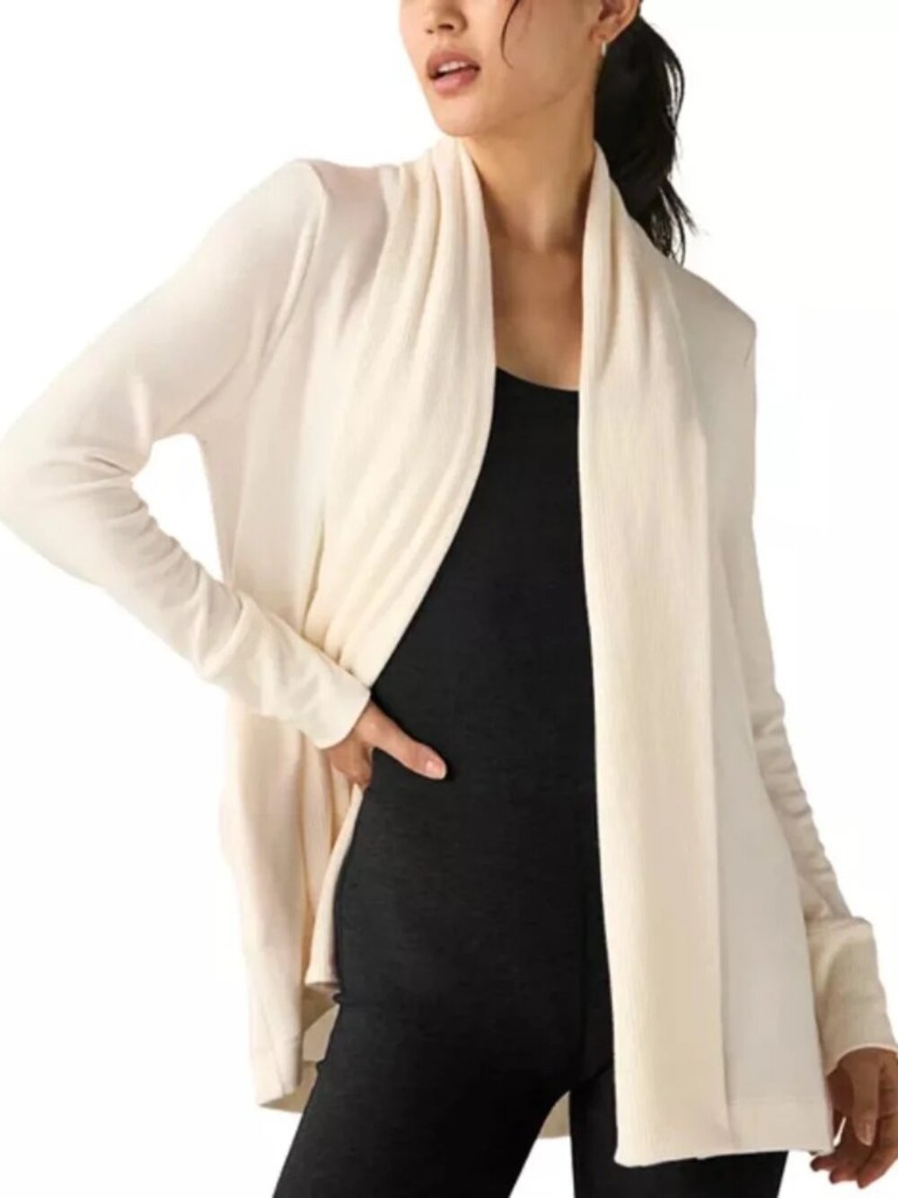 NWT Beyond Yoga Ivory Relax Rib Cardigan - Large $128